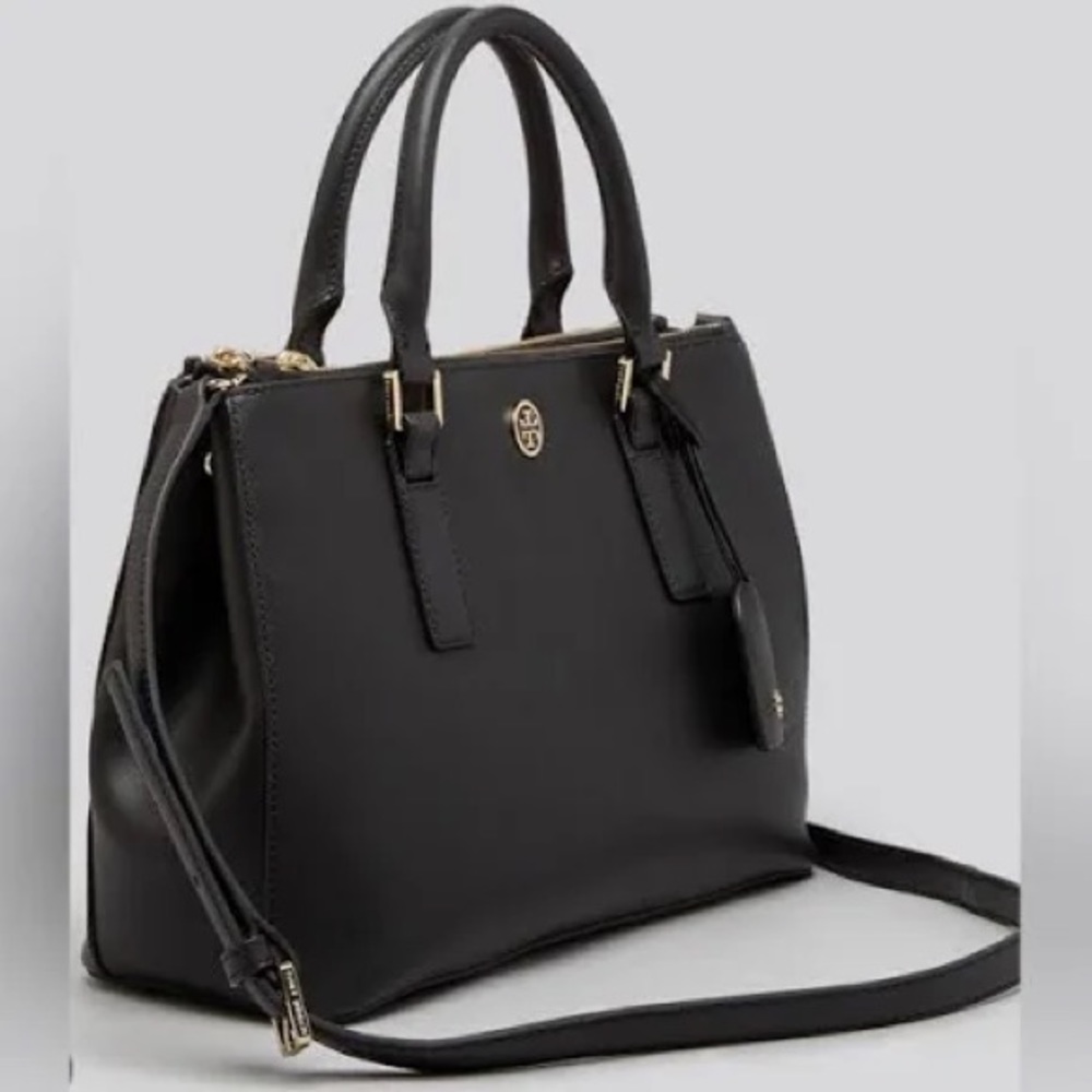 Tory Burch Robinson Double Zip Expandable Sides Large Crossbody Tote